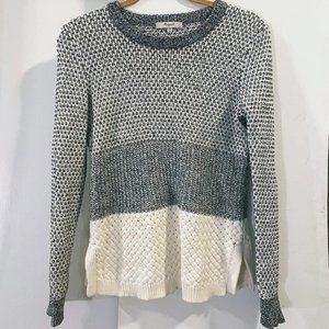 Madewell Woven Tri-Color Long Sleeved Sweater